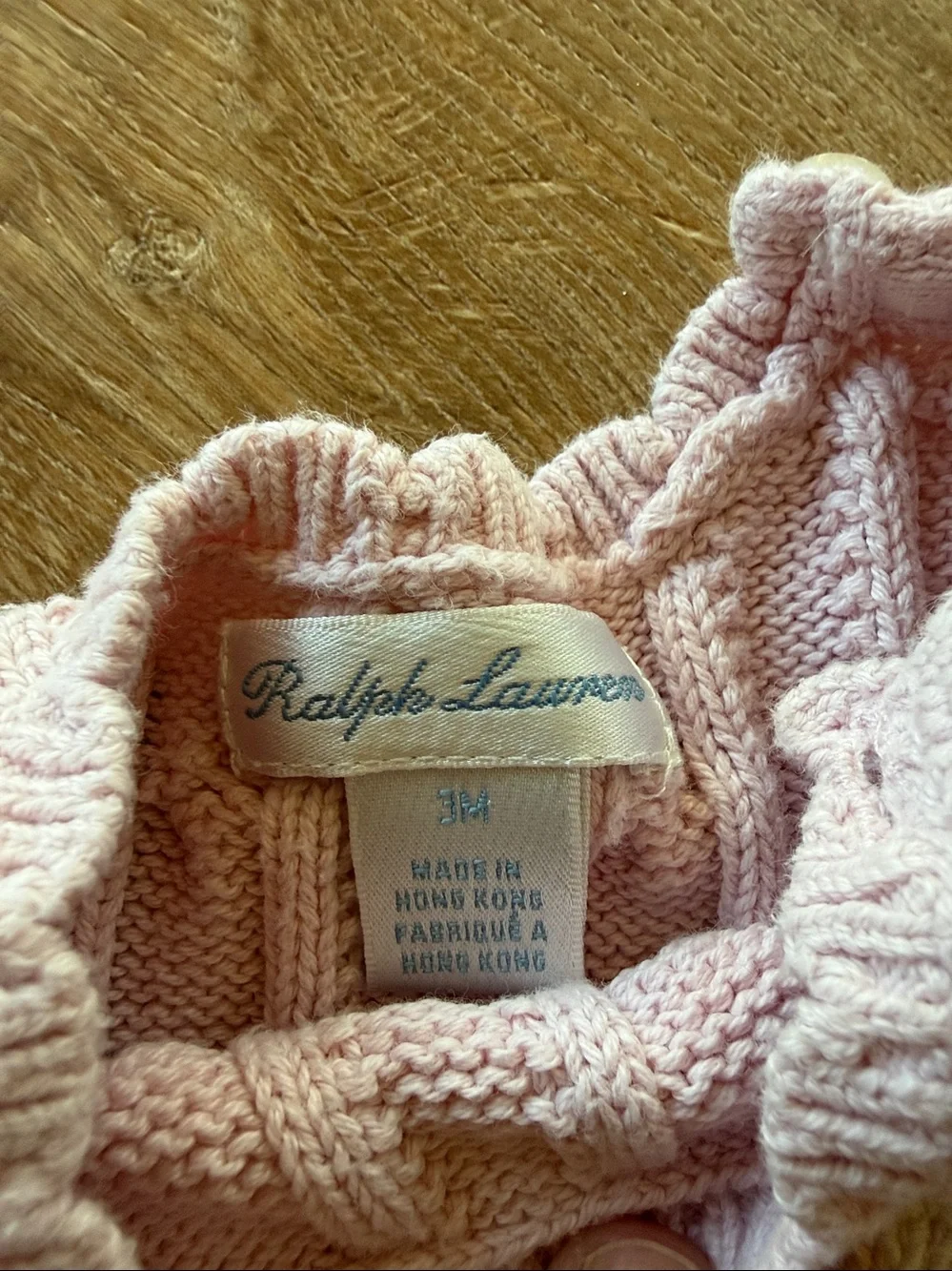 Ralph Lauren Light Pink Cable Knit Dress for Girls
